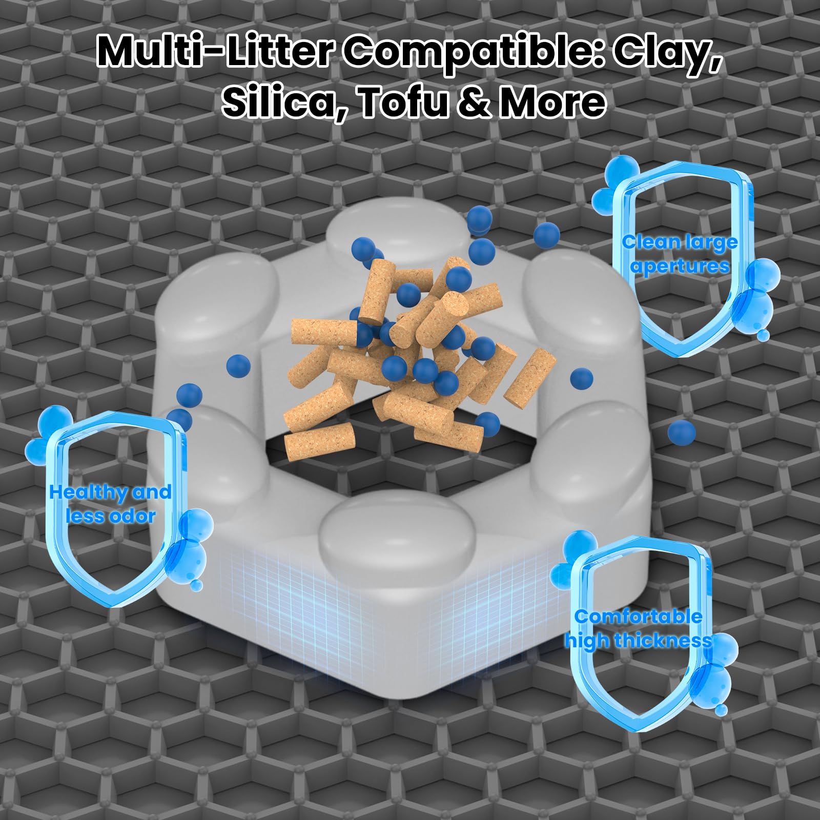 Flasidu cat litter mat premium eva material resists tears and daily wear.