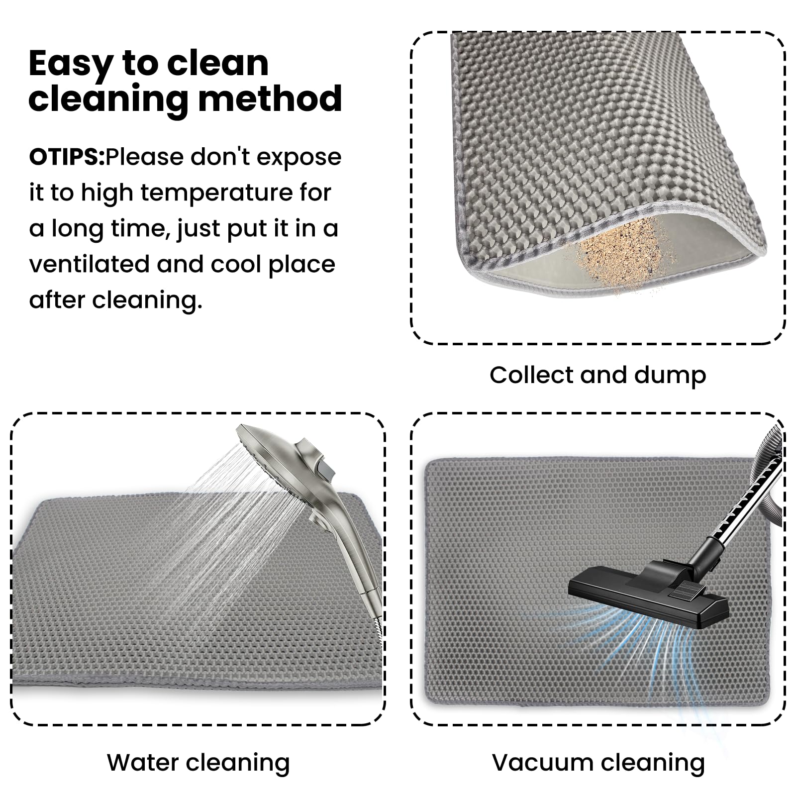 Flasidu cat litter mat waterproof urine-proof backing guards carpets and hardwood.