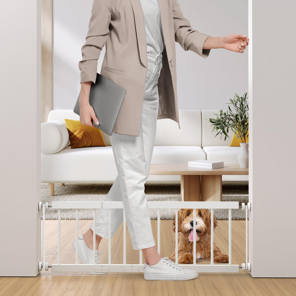 Fldofaves dog gate indoor frame with durable steel construction for stable doorway confinement