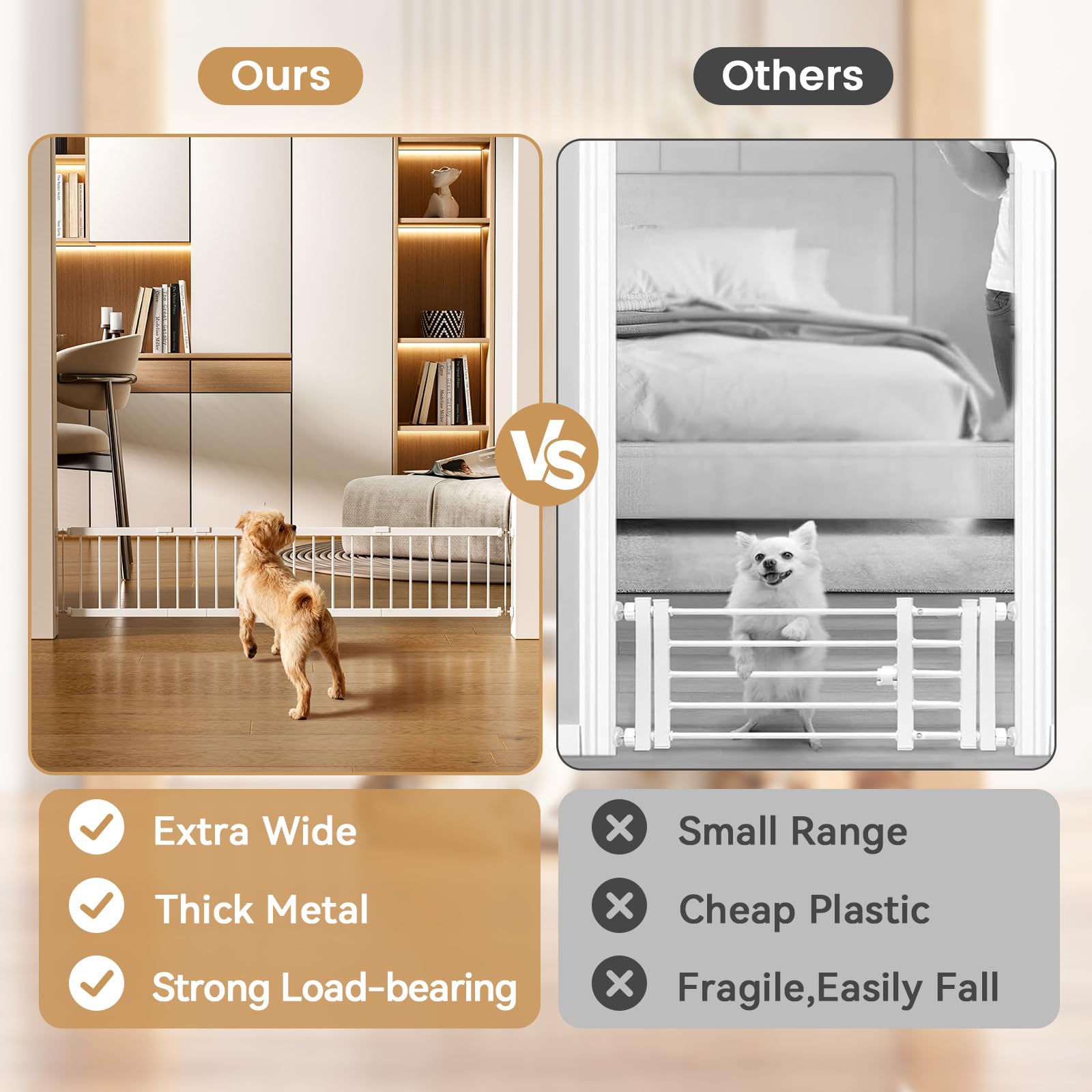 Fldofaves dog gate pressure-mounted setup enables drill-free installation