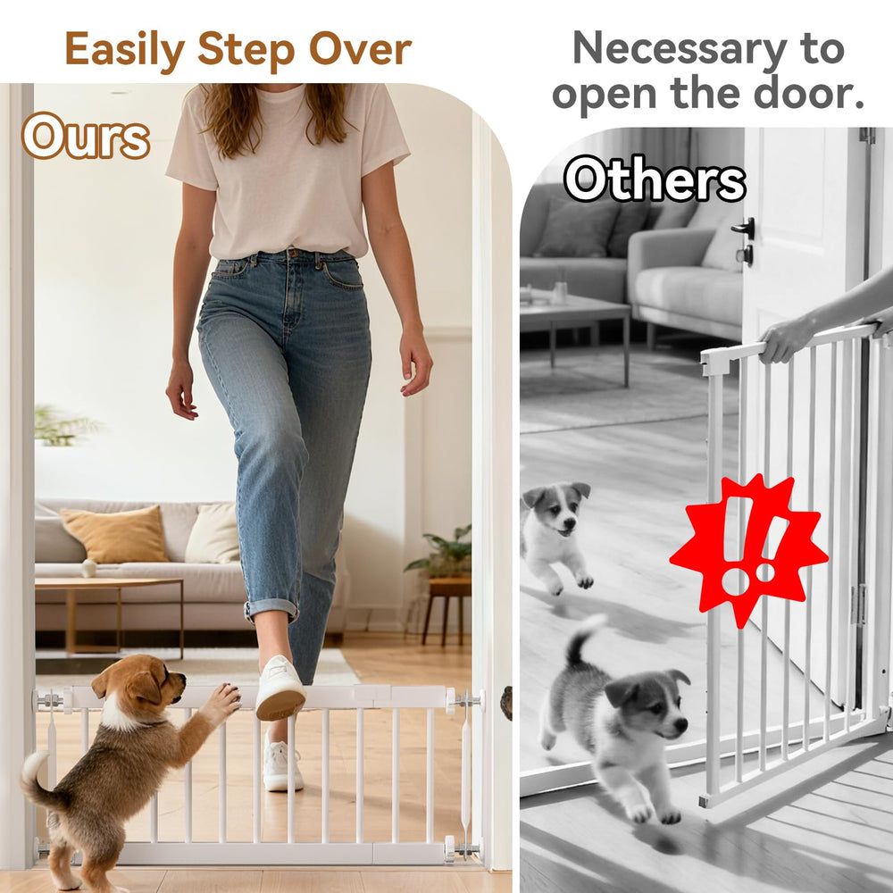 Fldofaves dog gate steel frame detail emphasizes durability and stability