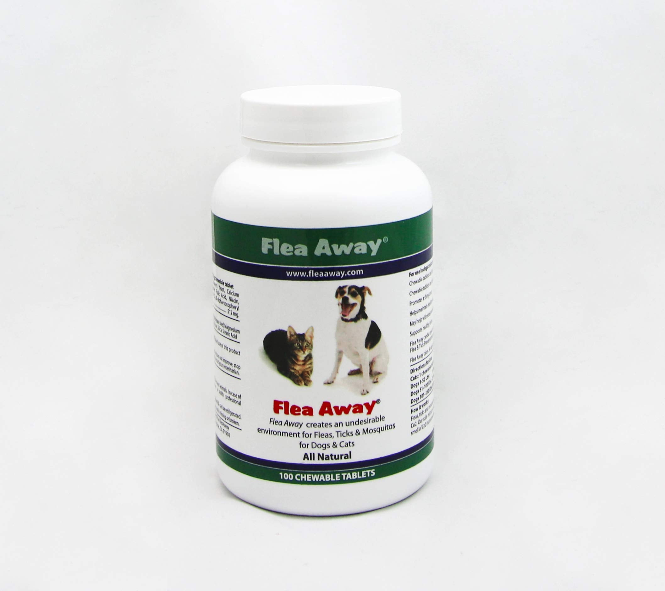 Flea Away liver-flavored chew for dogs, promotes natural flea and tick prevention.