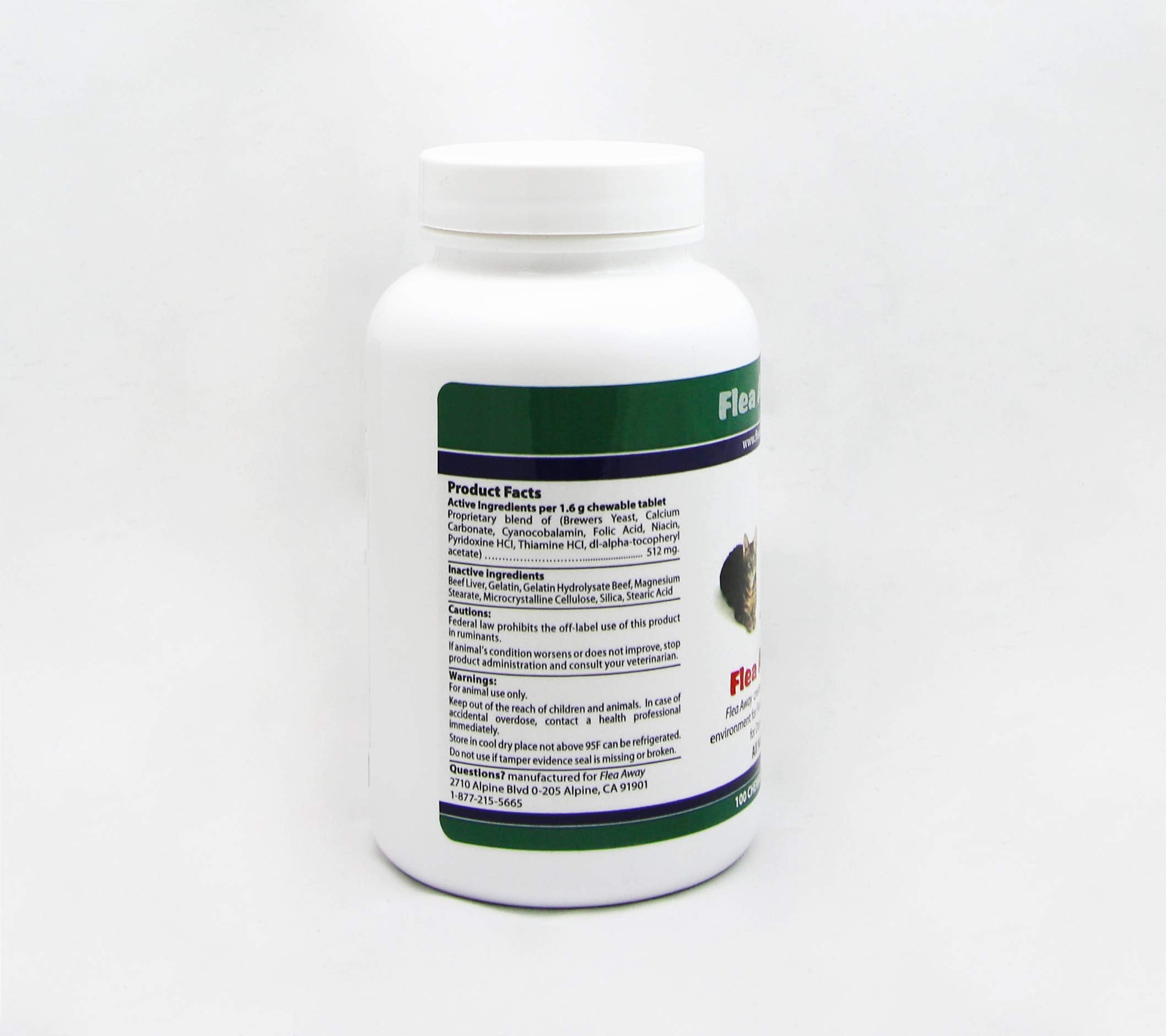 Flea Away made-in-USA seal on package signaling year-round natural pest defense.