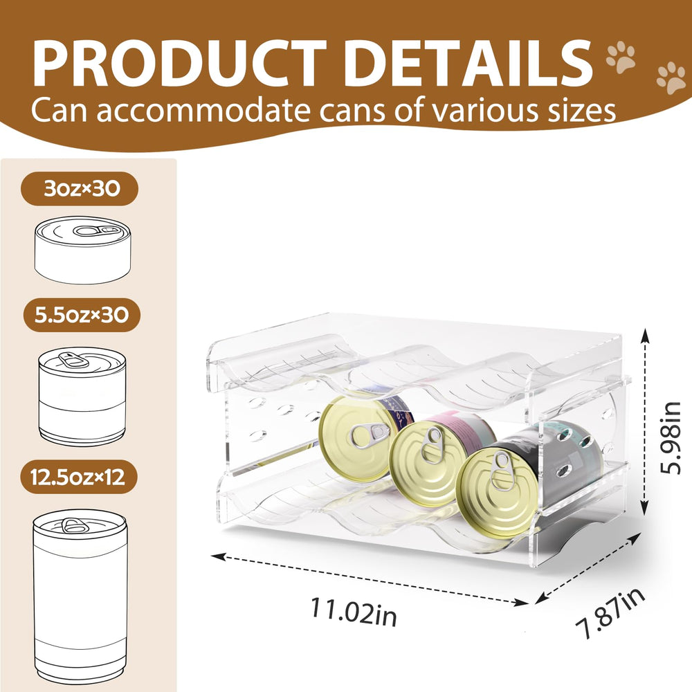 Flenpptly 2-tier organizer shows stacked cans for efficient space use