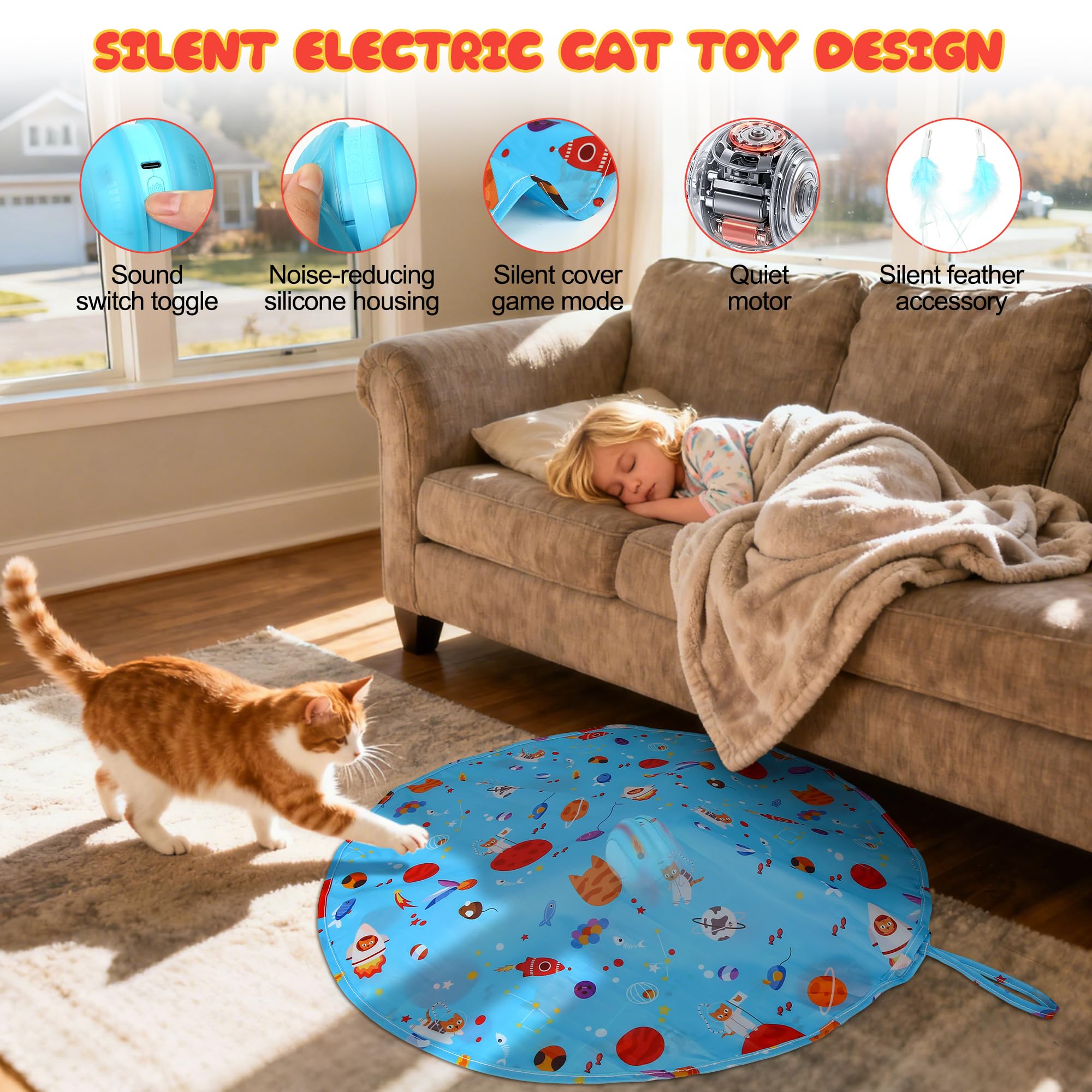 FLERDMAU cat toy feather attachments provide variety for hunting-inspired play.