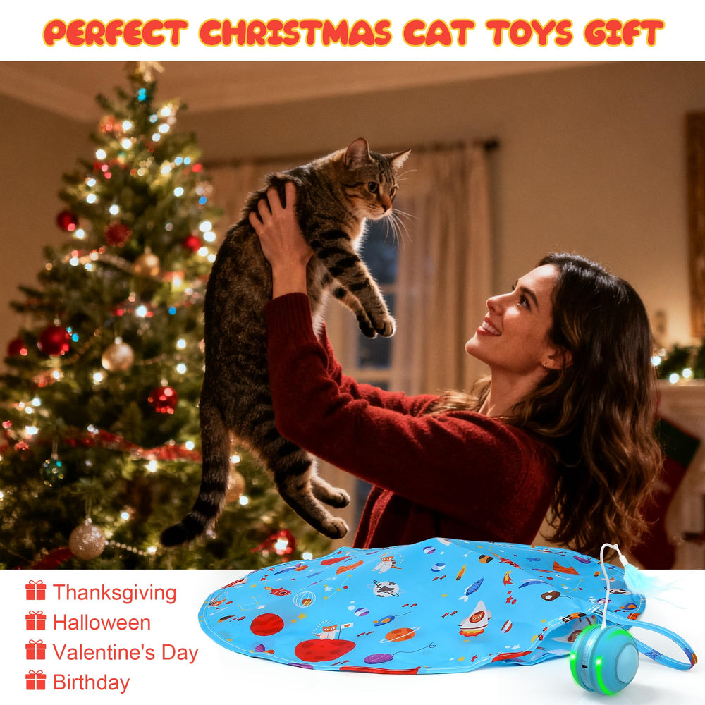 FLERDMAU Christmas gift-ready cat toy blue appeals to pet lovers seeking interactive fun.