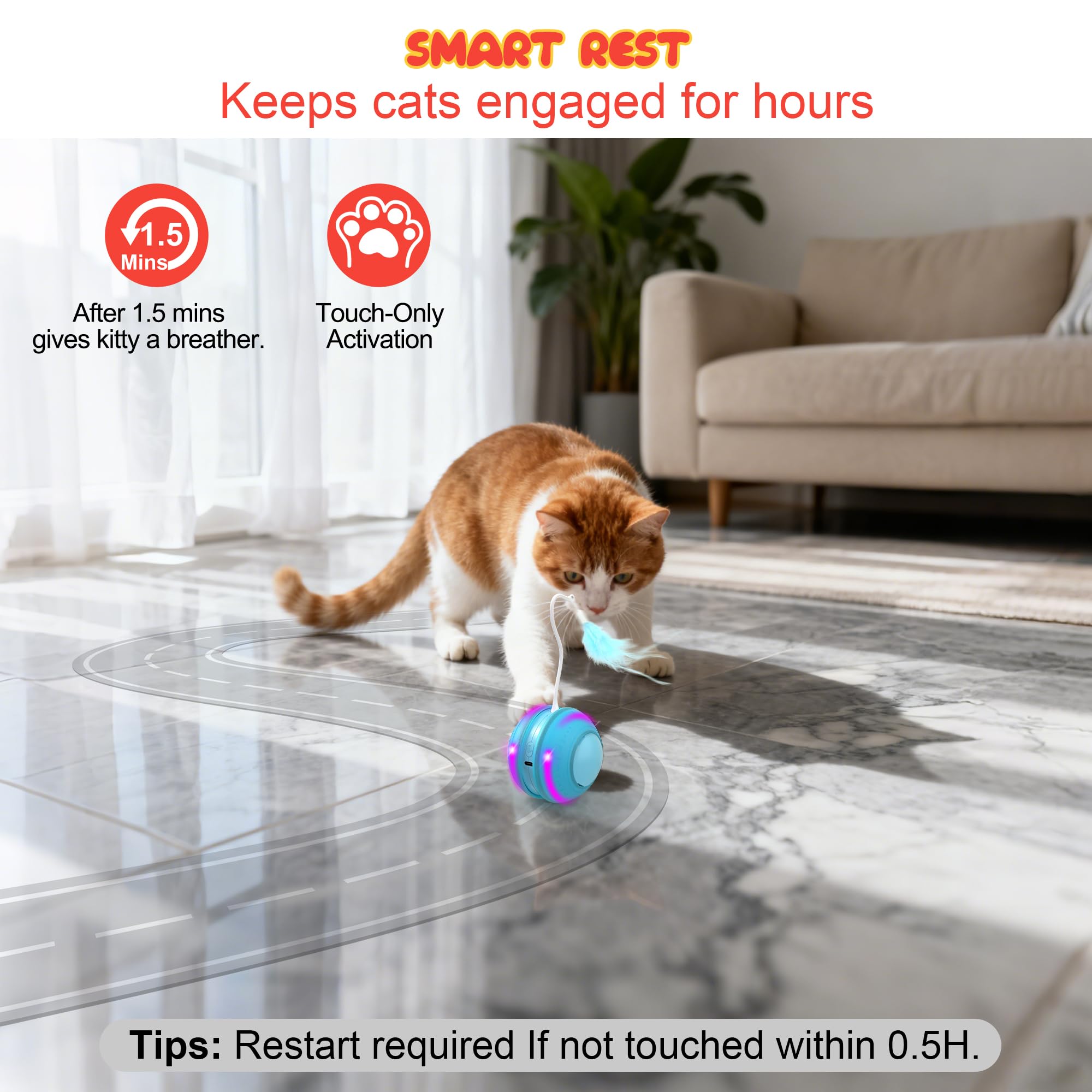 FLERDMAU multi-cat friendly cat toy enables several cats to play together.