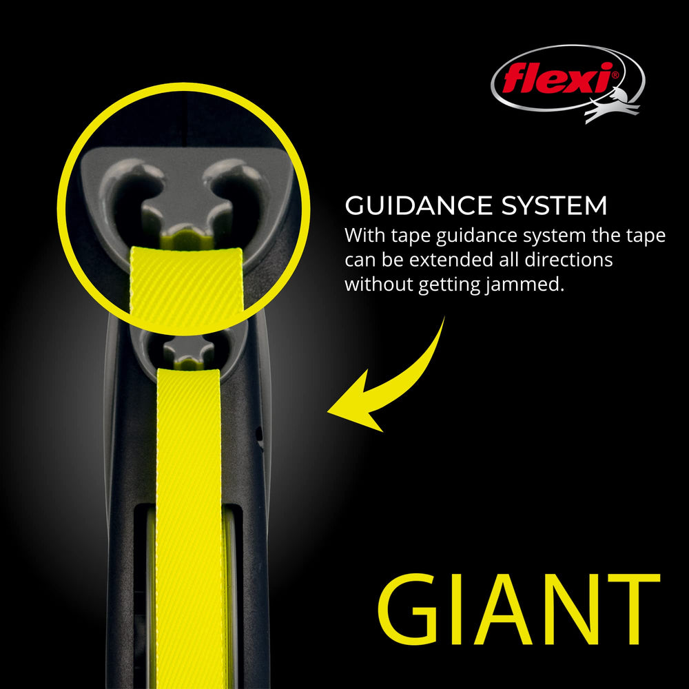 FLEXI 360° tape guidance keeps the leash from tangling during strolls