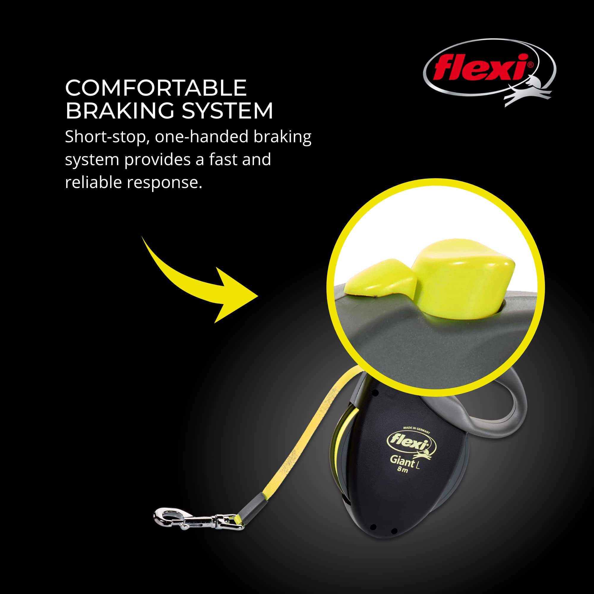 Durable FLEXI leash built with premium materials for daily adventures with big dogs