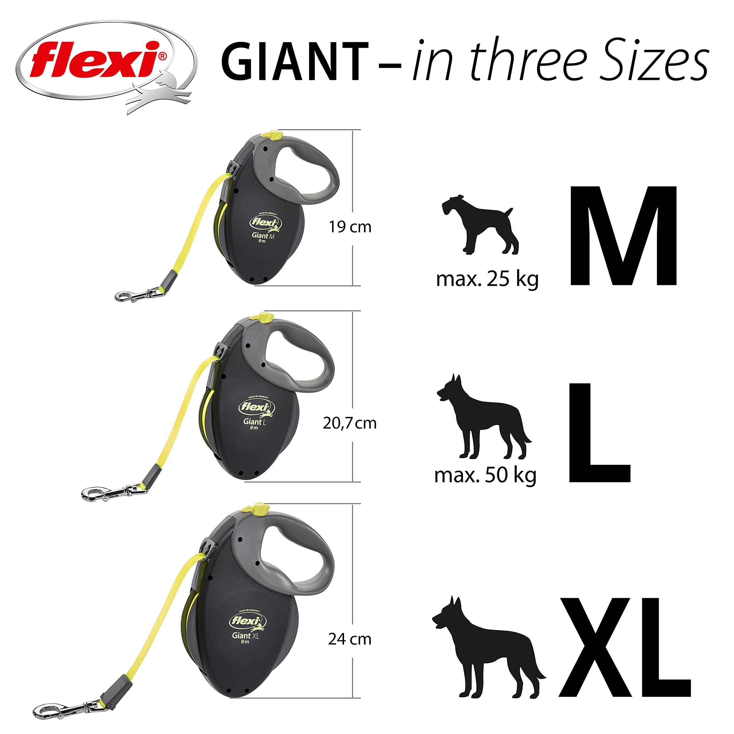 FLEXI Giant Tape handle in use for easy one-handed leash control during walks.