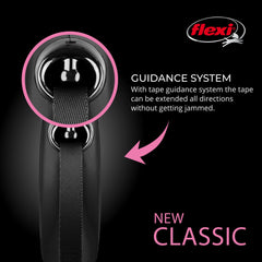 Flexi New Classic 360-tape guidance prevents tangles during family outings