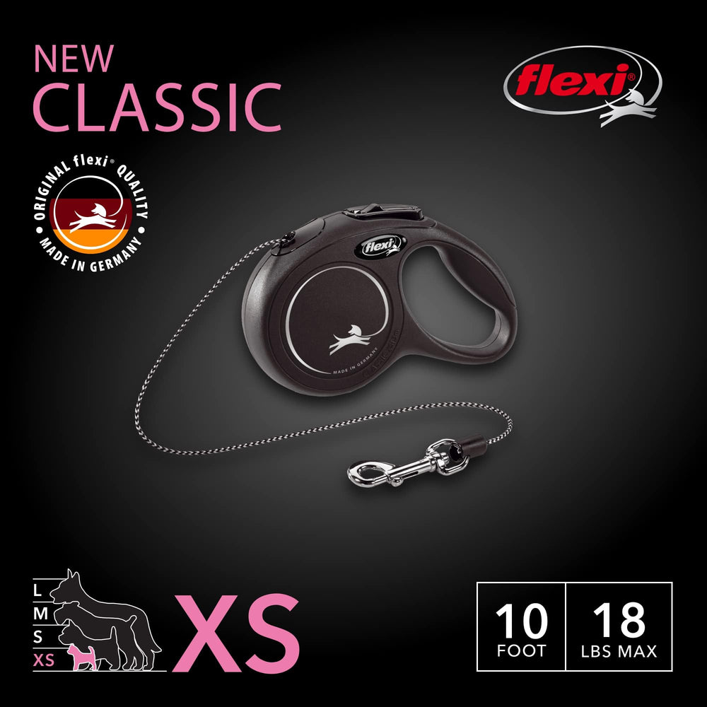 FLEXI New Classic leash demonstrates one-handed braking for safer control.