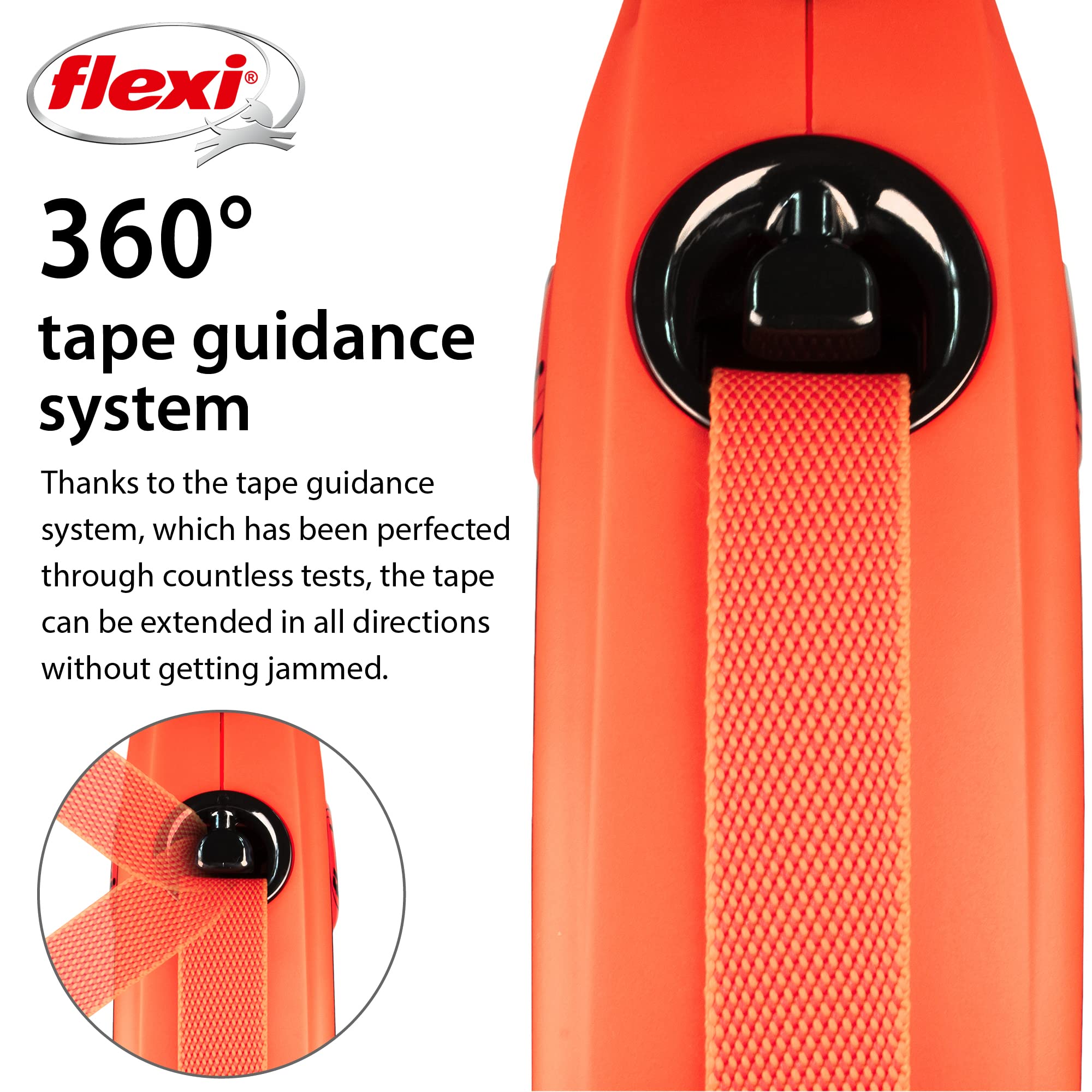 FLEXI Xtreme tape leash with tangle-free design reduces tangles during walks