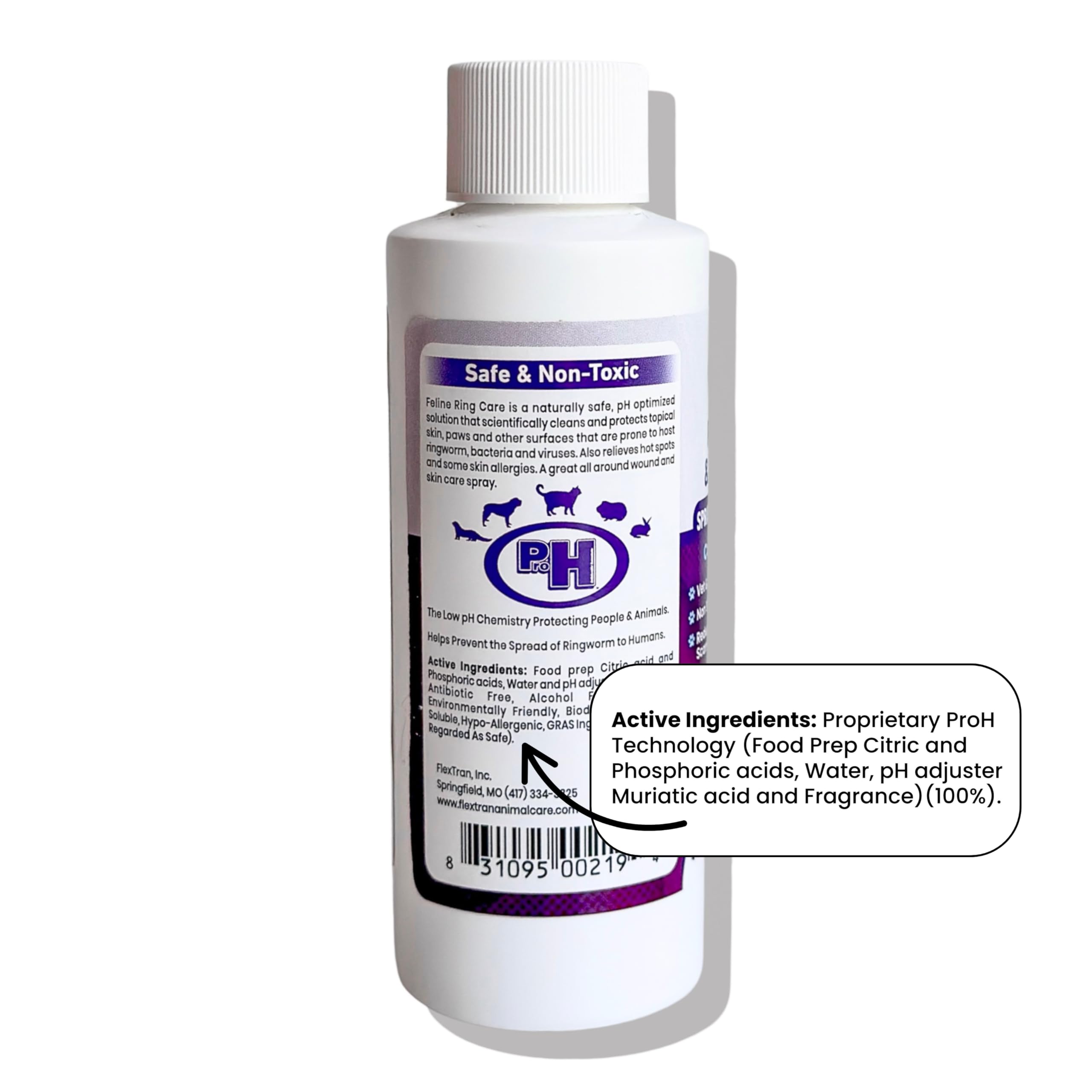FlexTran Feline Ring Care cloth-wipe-application image demonstrates convenient wipe-on care for sensitive skin.