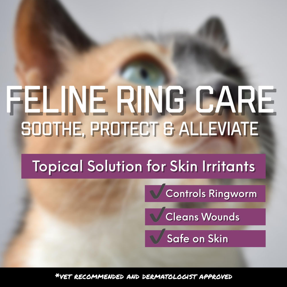 FlexTran Feline Ring Care spray-dispense image demonstrates simple mist application for irritated areas.