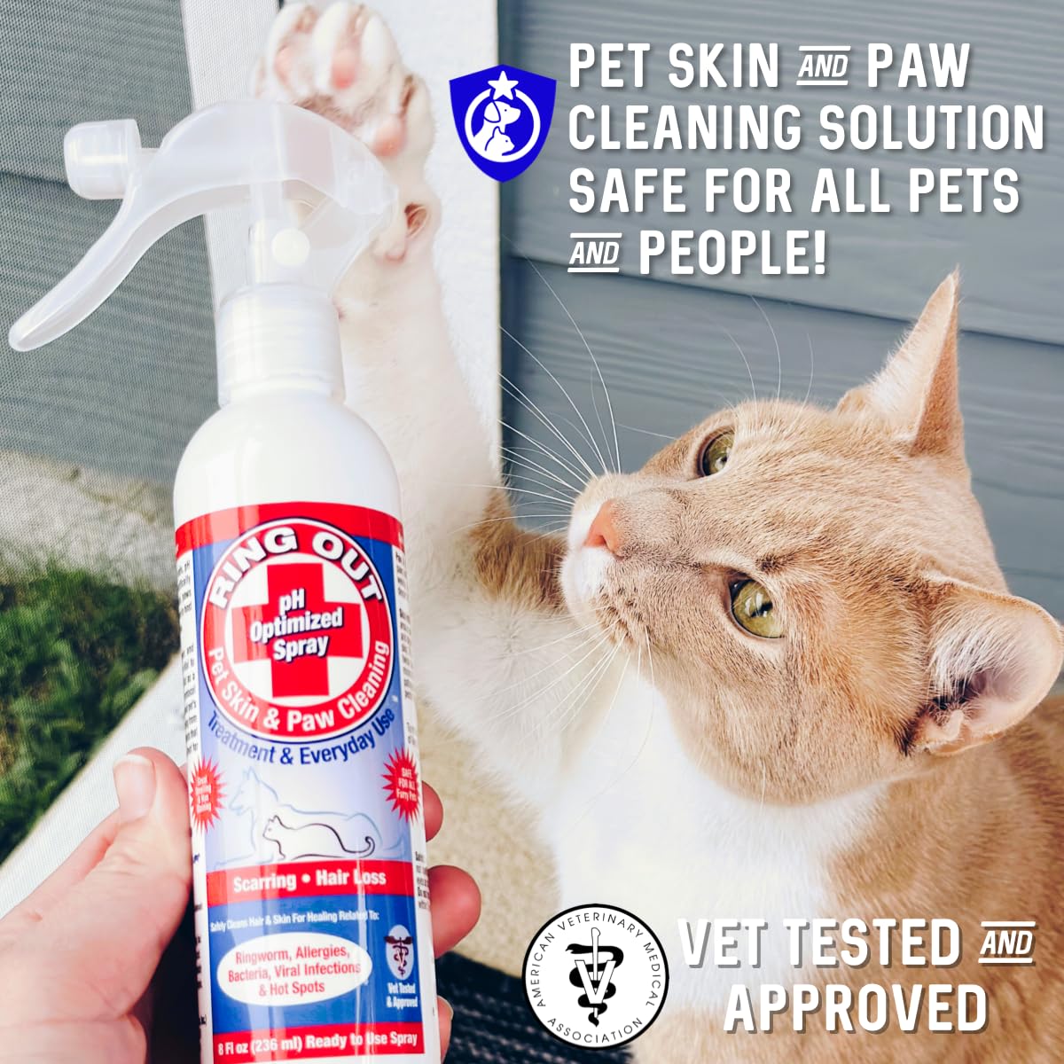 FlexTran Ring Out protects surfaces from ringworm and germs when used between baths
