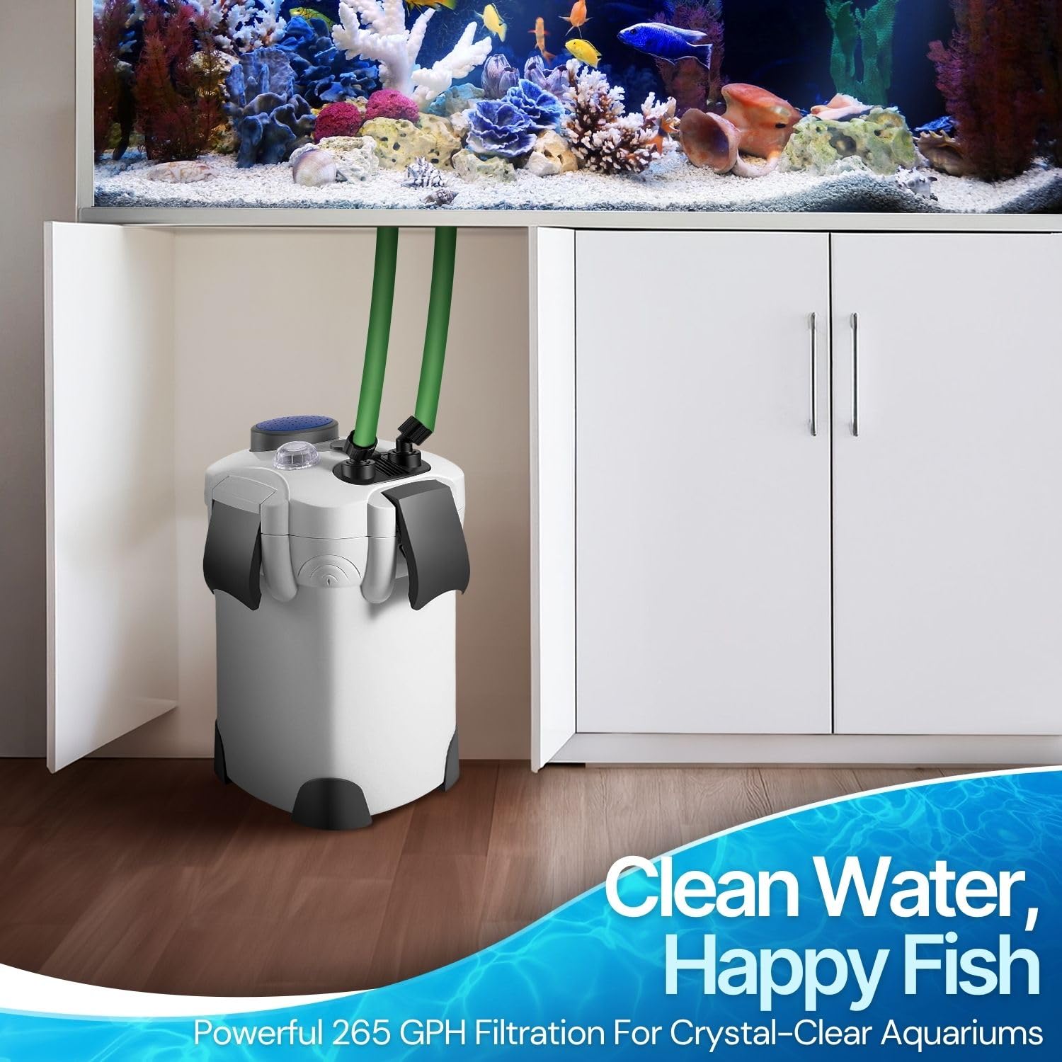 Flexzion aquarium filter main canister body demonstrates durable housing for stable filtration.