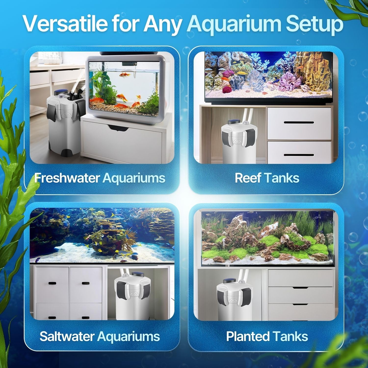Flexzion aquarium filter spray bar cover indicates secure, clean installation and protection.