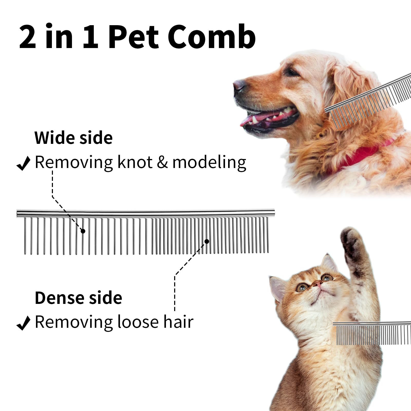 Flezoo rounded-teeth dog brush designed to safely detangle without harming skin.