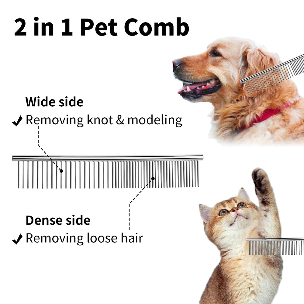 Flezoo rounded-teeth dog brush designed to safely detangle without harming skin.