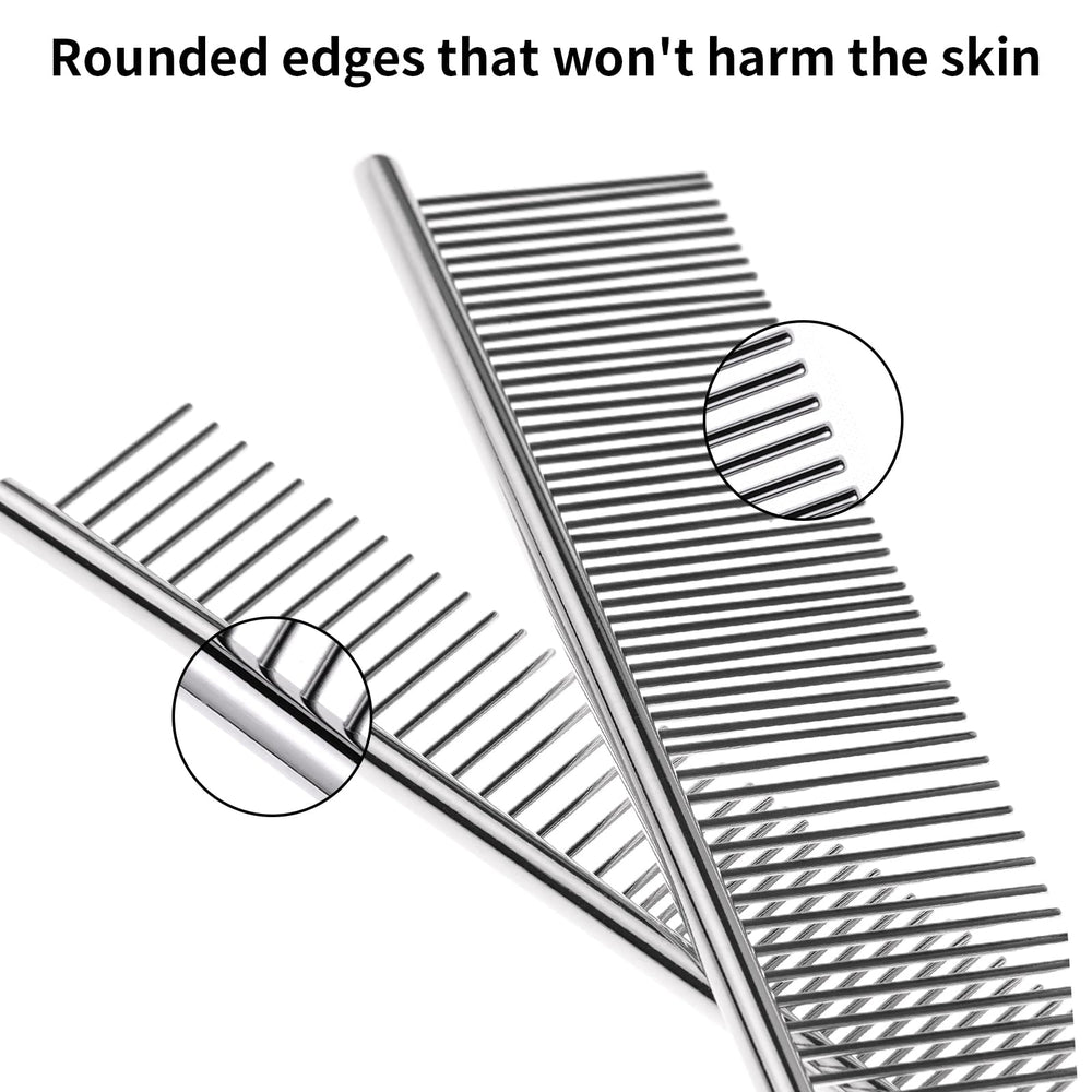 Flezoo stainless steel comb durable and static-free for calm grooming sessions.
