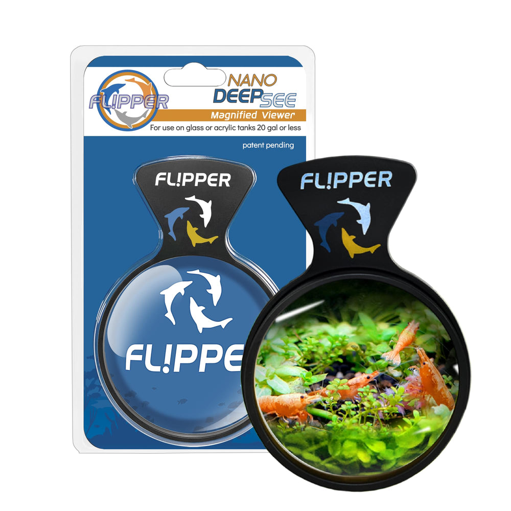 FL!PPER DeepSee Nano 3 underwater magnifier view enables steady close-ups in reef tanks.