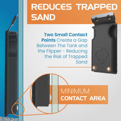 Flipper cleaner buoyant design aiding easy retrieval from tank.