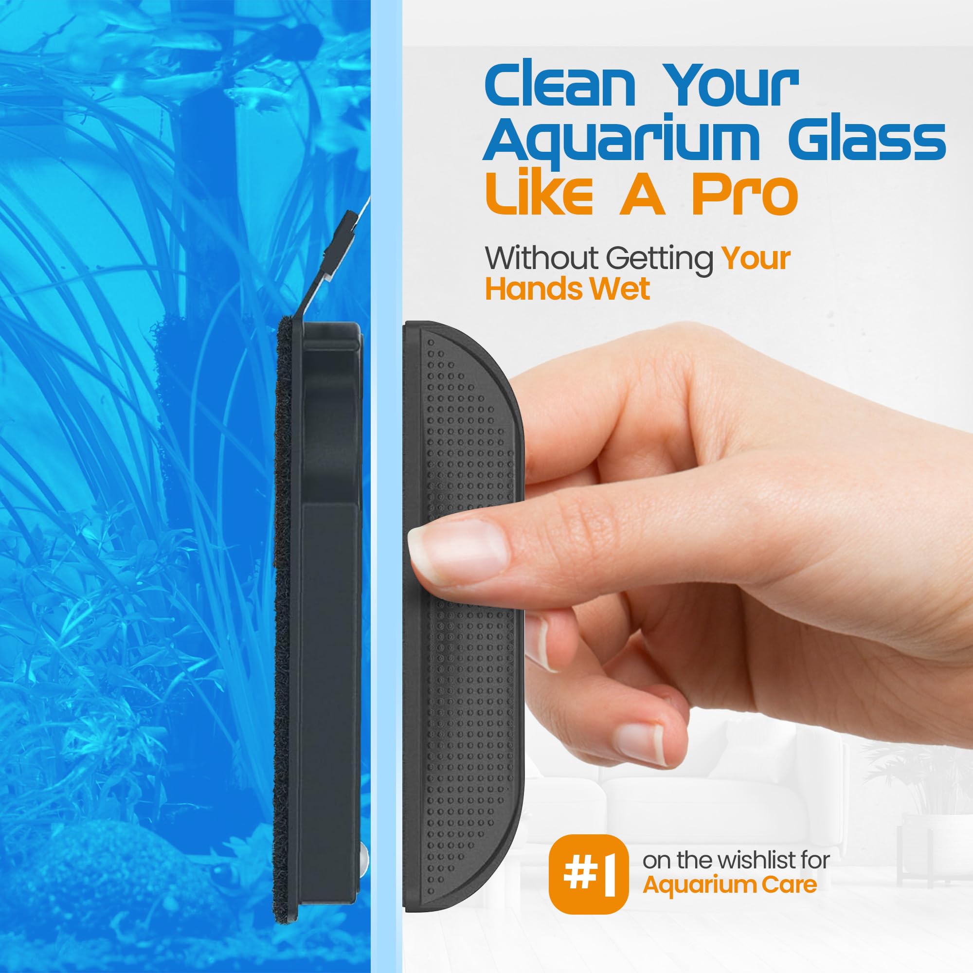 FLIPPER Max ergonomic handle provides smooth control for large tanks