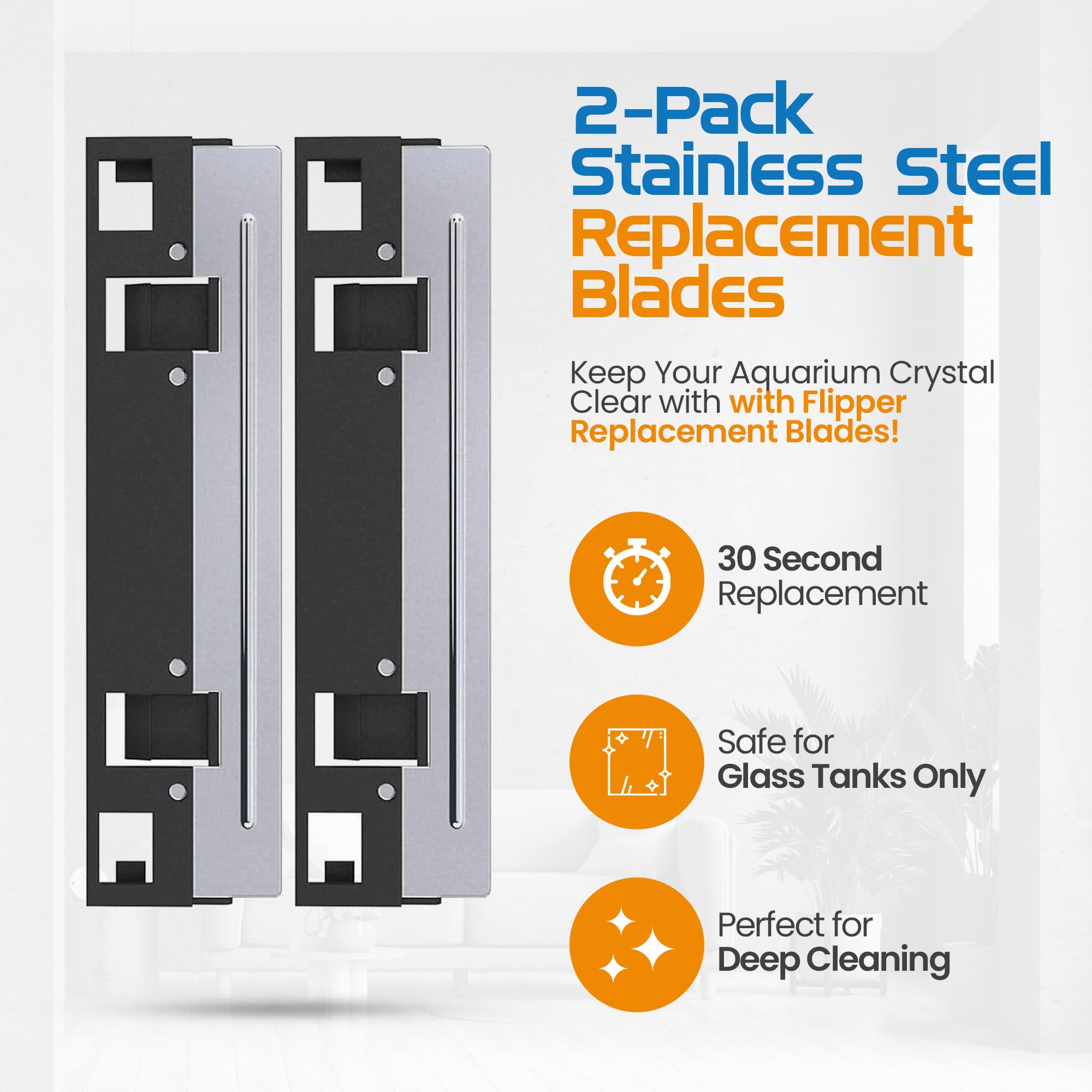 FL!PPER Flipper Max steel scraper blade close-up highlighting durable stainless steel