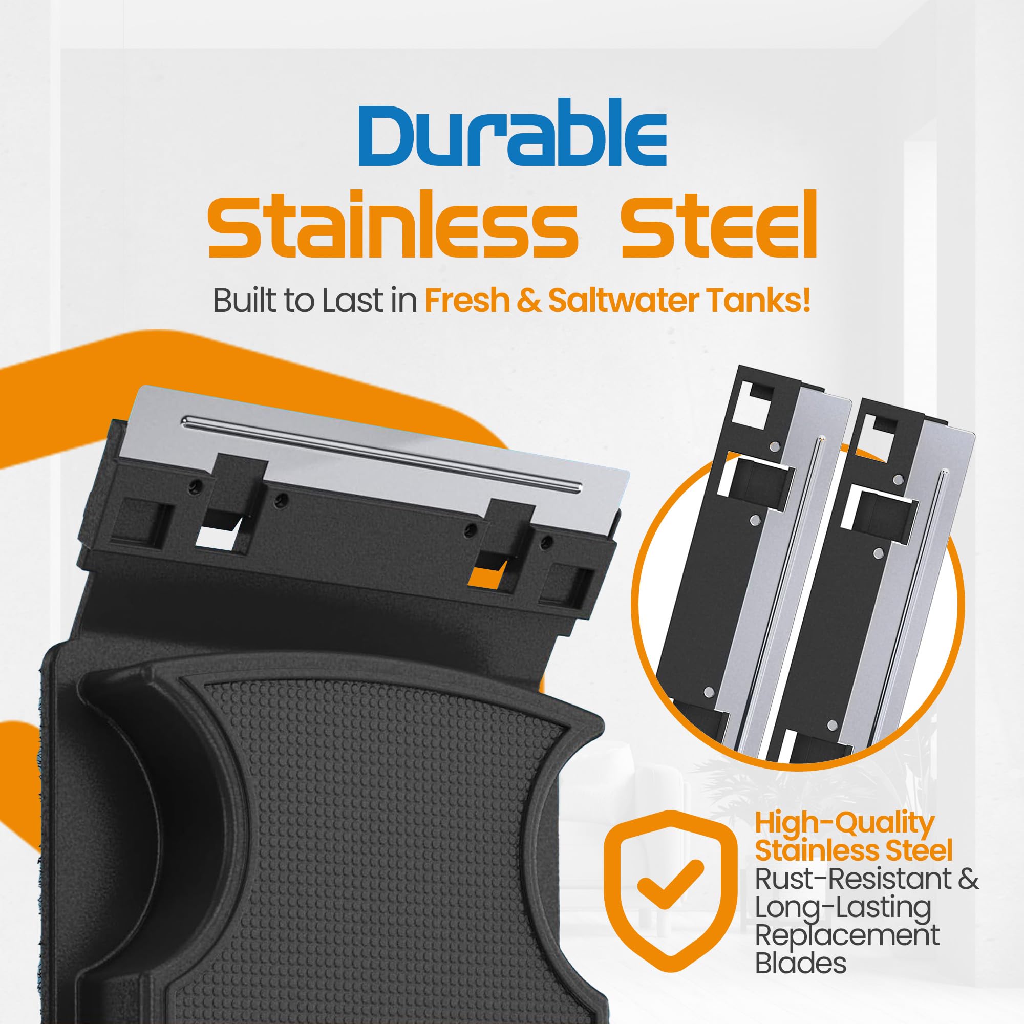 FL!PPER replaceable blades pack 2 ensures consistent tank glass cleaning performance