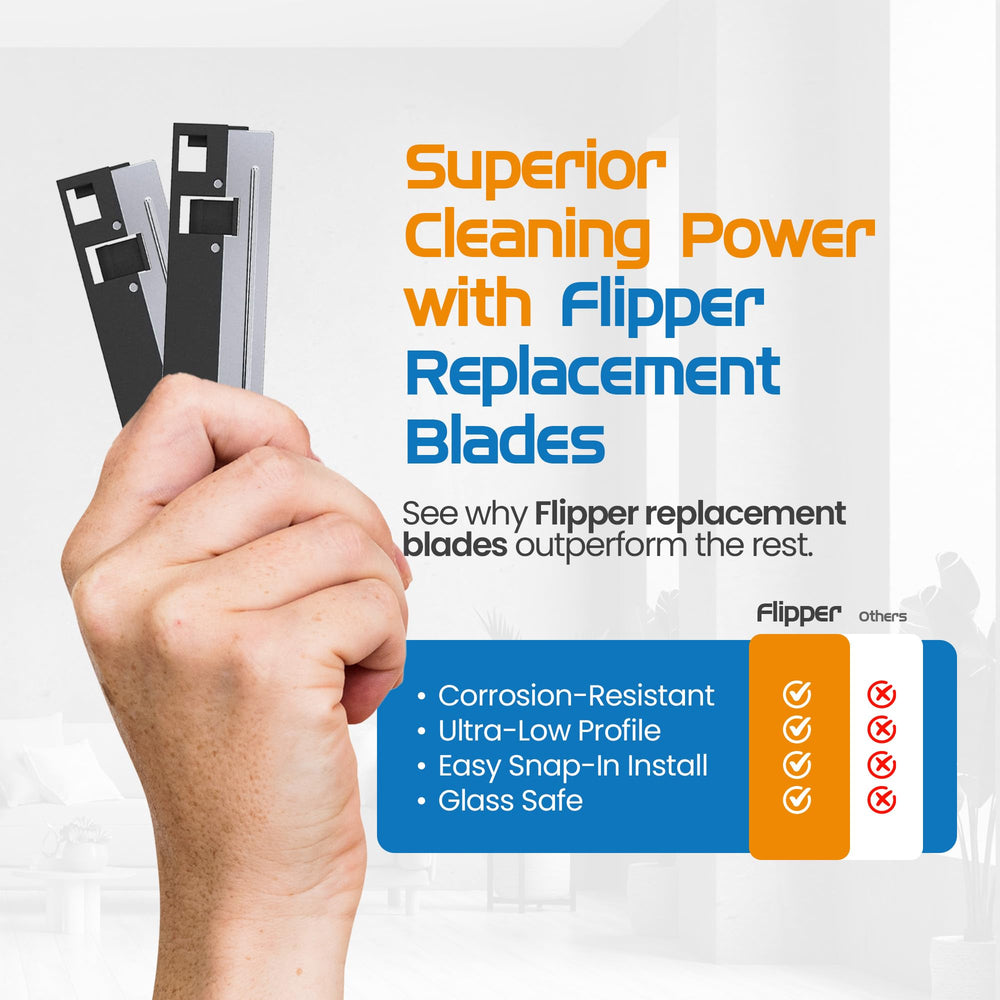 Flipper Standard replacement blades packaging showing multipack value and replacement cycle.