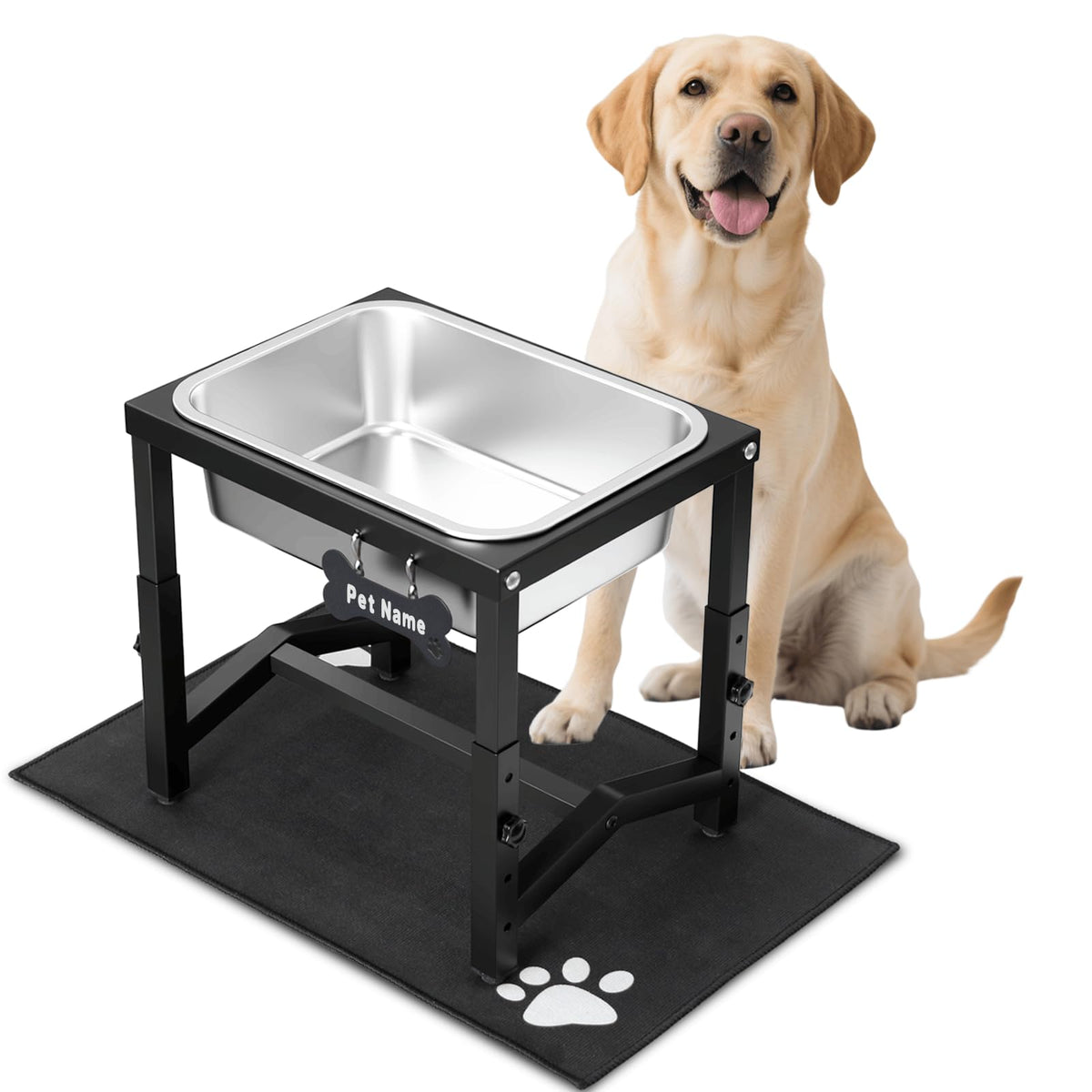 Flodomix 2gallon elevated dog water bowl stand improves accessibility for large dogs