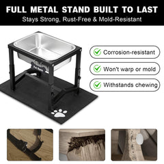Flodomix anti-slip base mat keeps elevated bowl stable and mess-free
