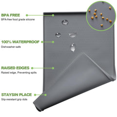 Flodomix elevated dog bowls anti-slip base prevents spills on uneven floors.