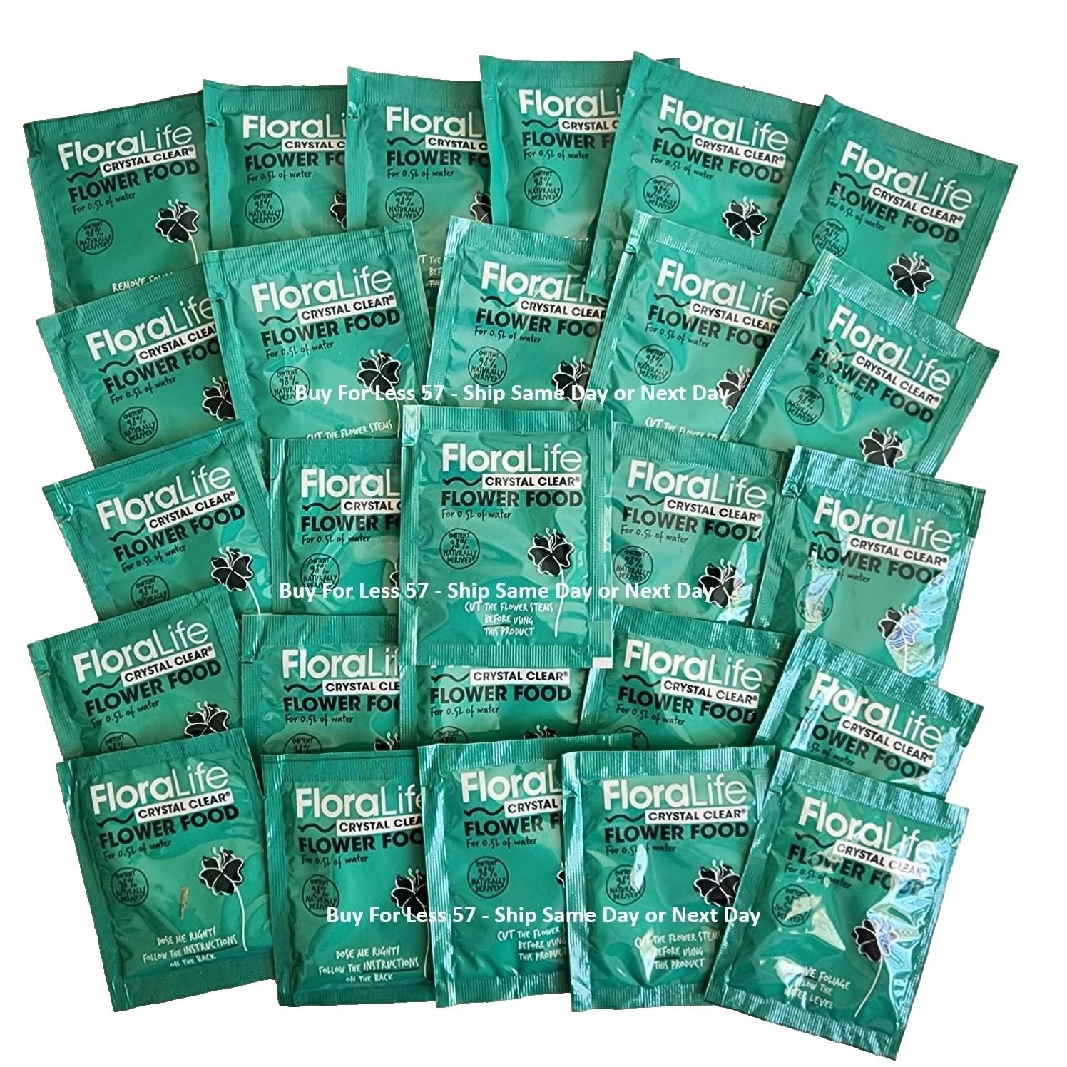 Floral Supply cut flower food crystal-clear packets for longer-lasting blooms