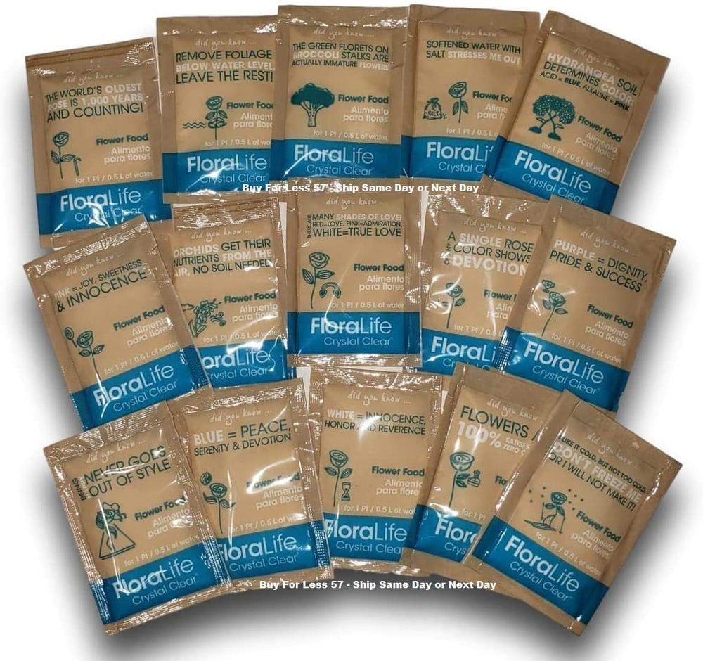 Floral Supply packaging and label details highlight origin and usage guidance