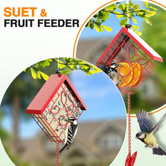 FlowaFoli Suet Feeder with removable roof for easy refilling and cleaning.
