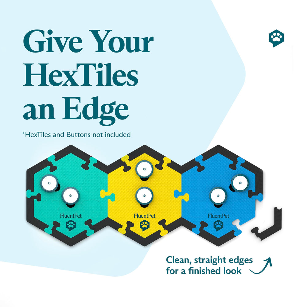 FluentPet Edge Pieces guard dirt and hair buildup around HexTiles during training.