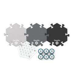 FluentPet Speak Up! HexTiles setup demonstrating modular mats for growing vocabularies.