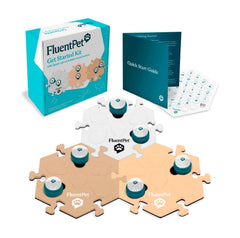 FluentPet Speak Up kit cover showing 6 buttons and 3 HexTiles for clear communication.