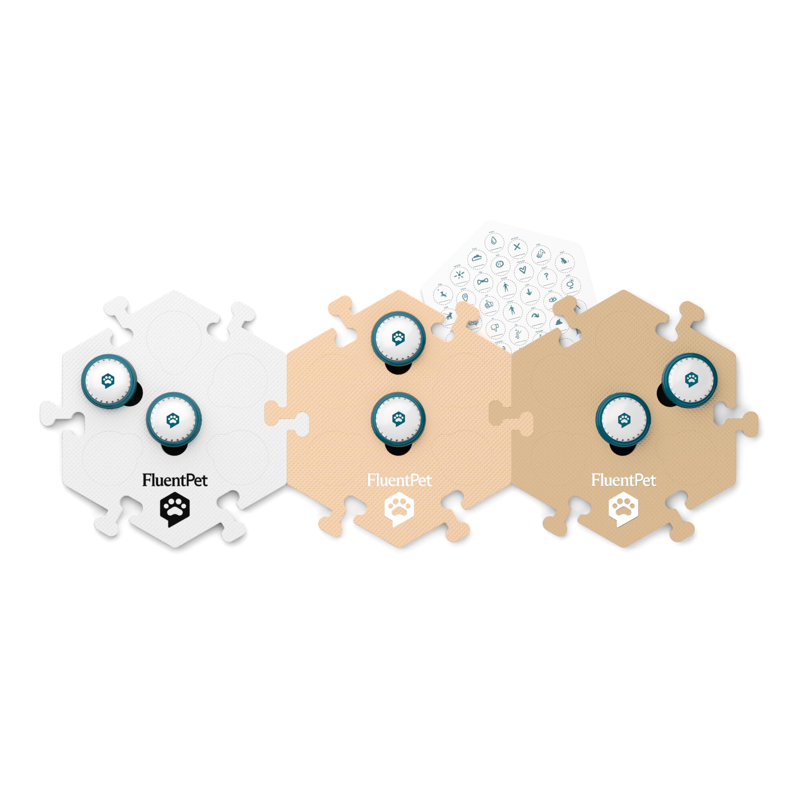 FluentPet sticker pack highlights customizable words for personalized training.