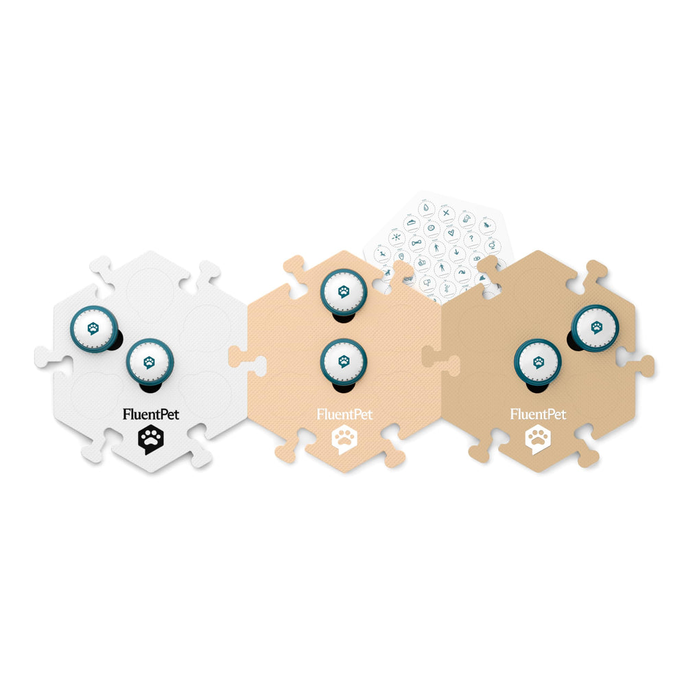 FluentPet sticker pack highlights customizable words for personalized training.
