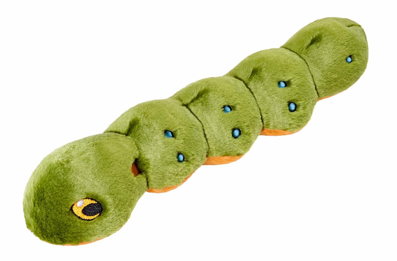Fluff & Tuff Katie the Caterpillar 18-inch full-view image showcases plush size for interactive play.