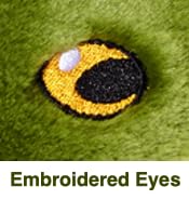 Fluff & Tuff Katie the Caterpillar safety-embroidery-eyes illustrate risk-conscious design for supervised toys.