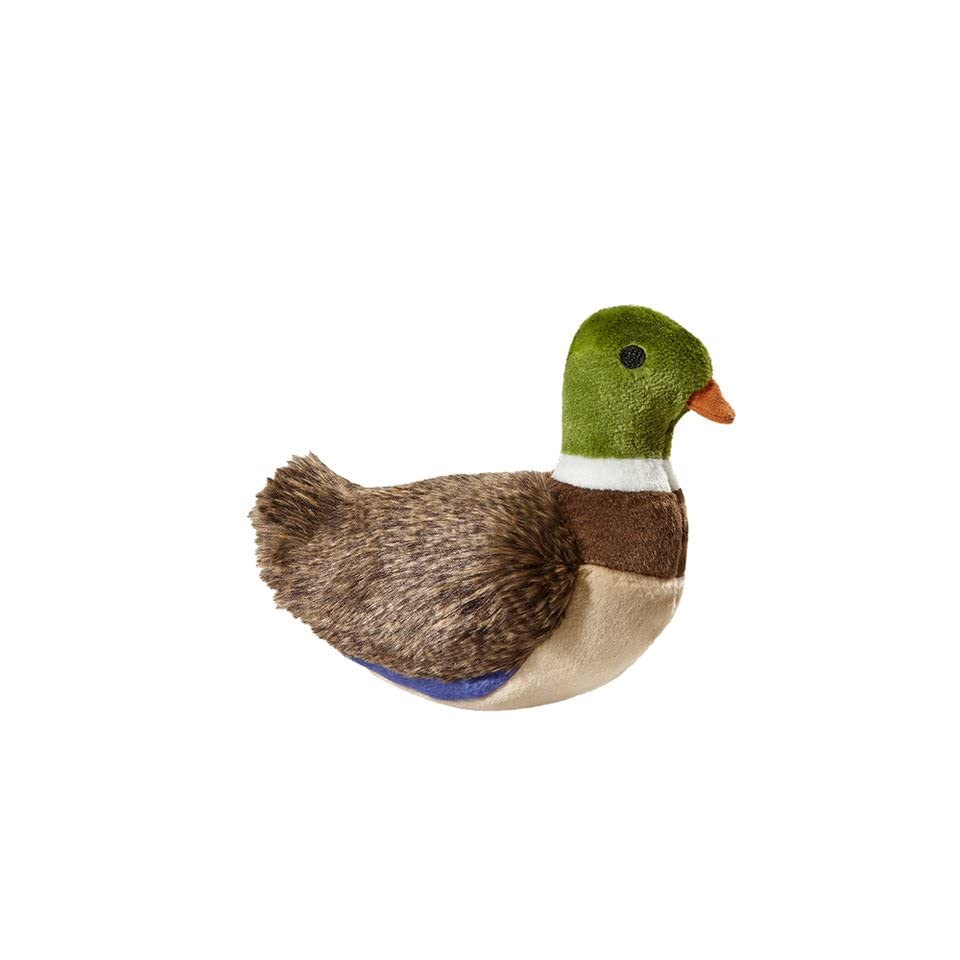 Fluff & Tuff Morley Mallard plush toy in action for interactive fetch and cuddle.