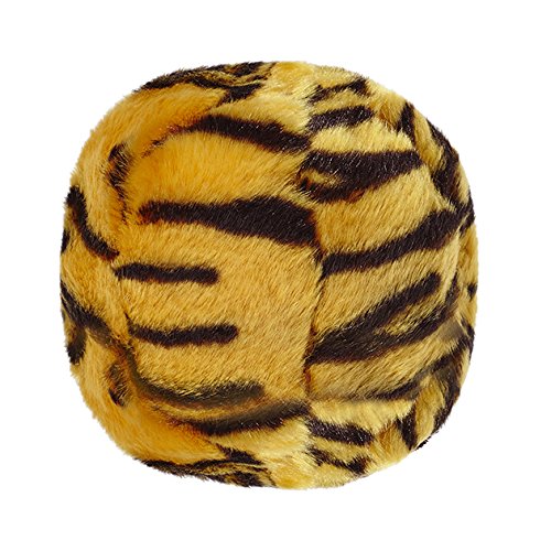Fluff & Tuff Tiger Ball 5-1-2 inch plush dog toy for interactive play and fetch