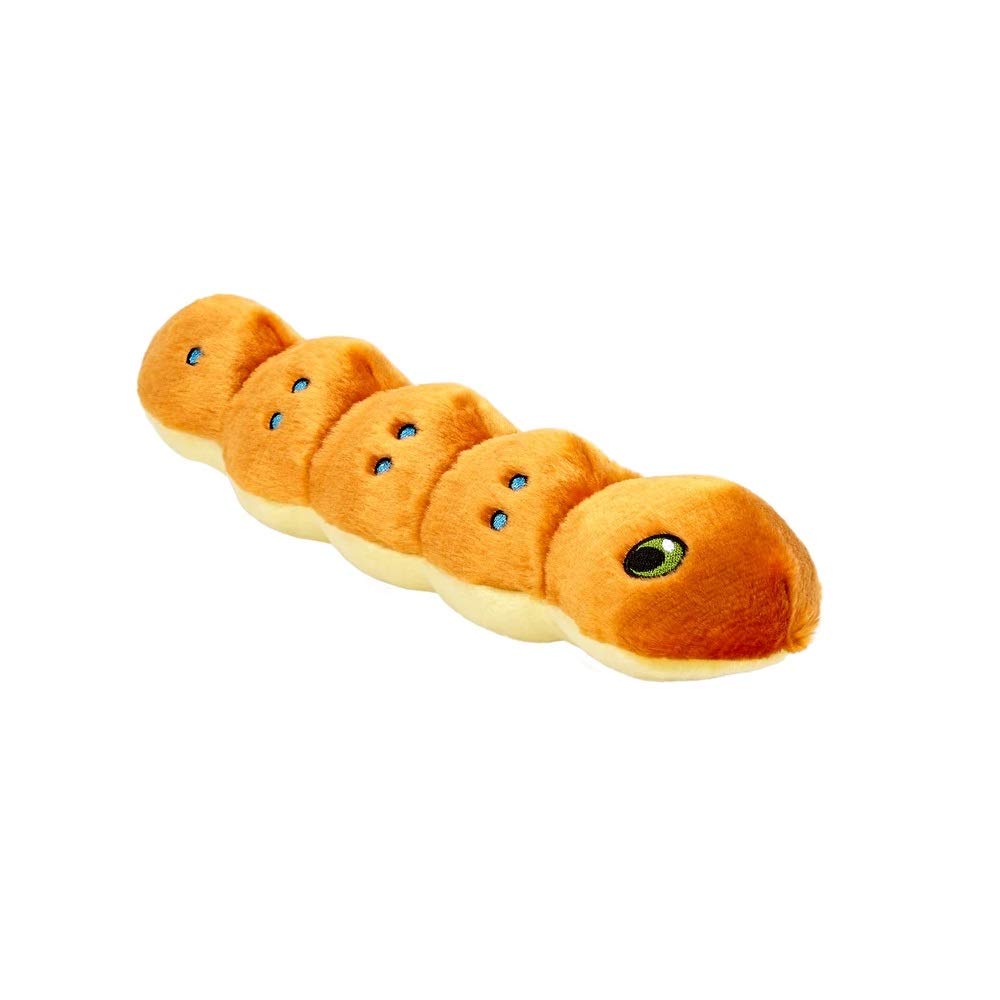 Fluff & Tuff Tiny Spicy Caterpillar 11-inch plush dog toy for cuddling and interactive play sessions