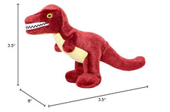 Fluff & Tuff Tiny T-Rex close-up with embroidered eyes and teeth for safe playful interaction.