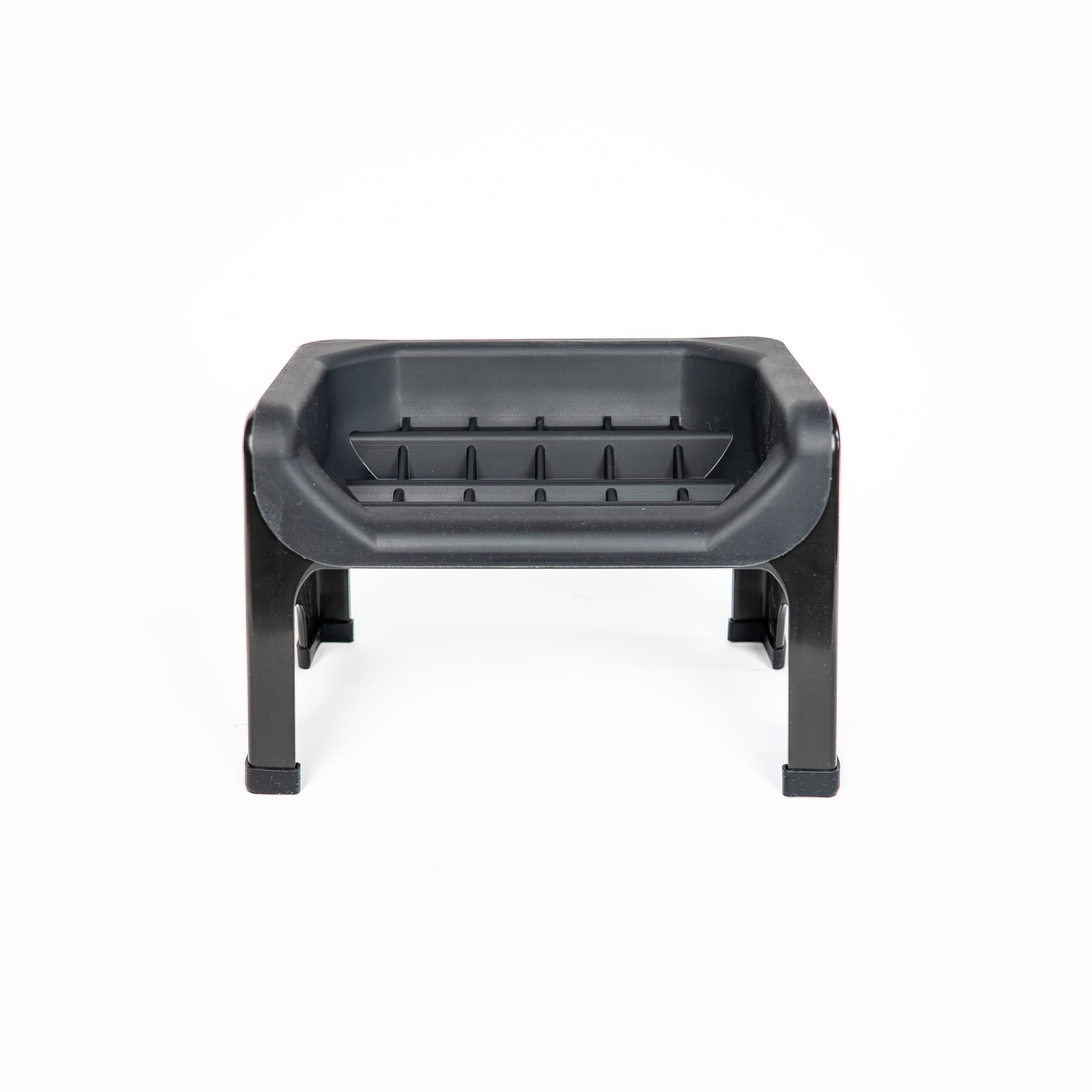 Fluff Trough elevated slow feeder dog bowl showing a stable non-slip base for mess-free meals.