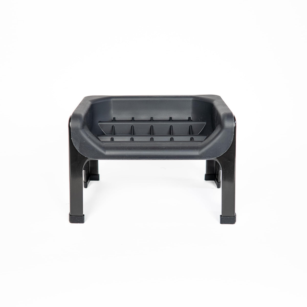 Fluff Trough elevated slow feeder dog bowl showing a stable non-slip base for mess-free meals.